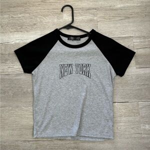 New York Embroidered Baseball Tshirt